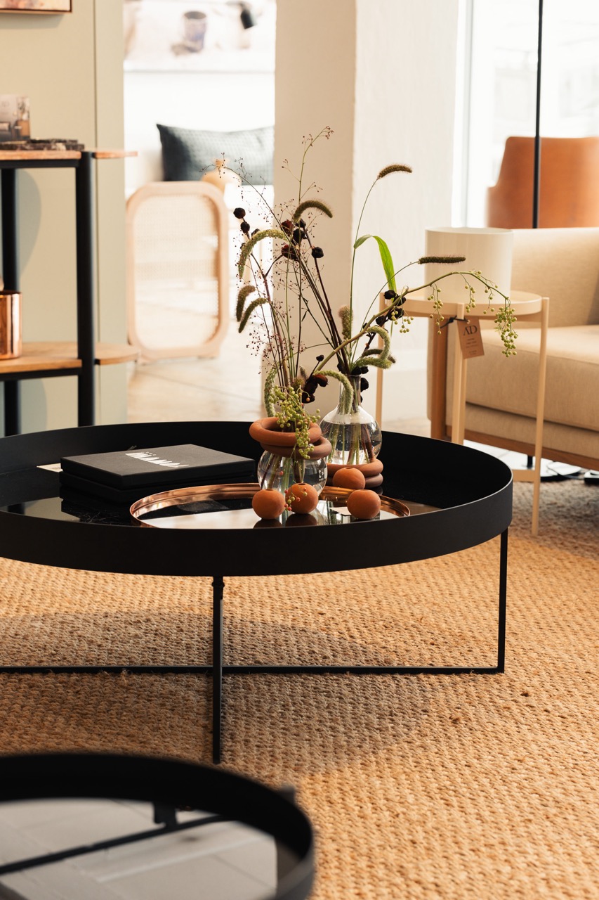 Textured upholstery and natural material combinations