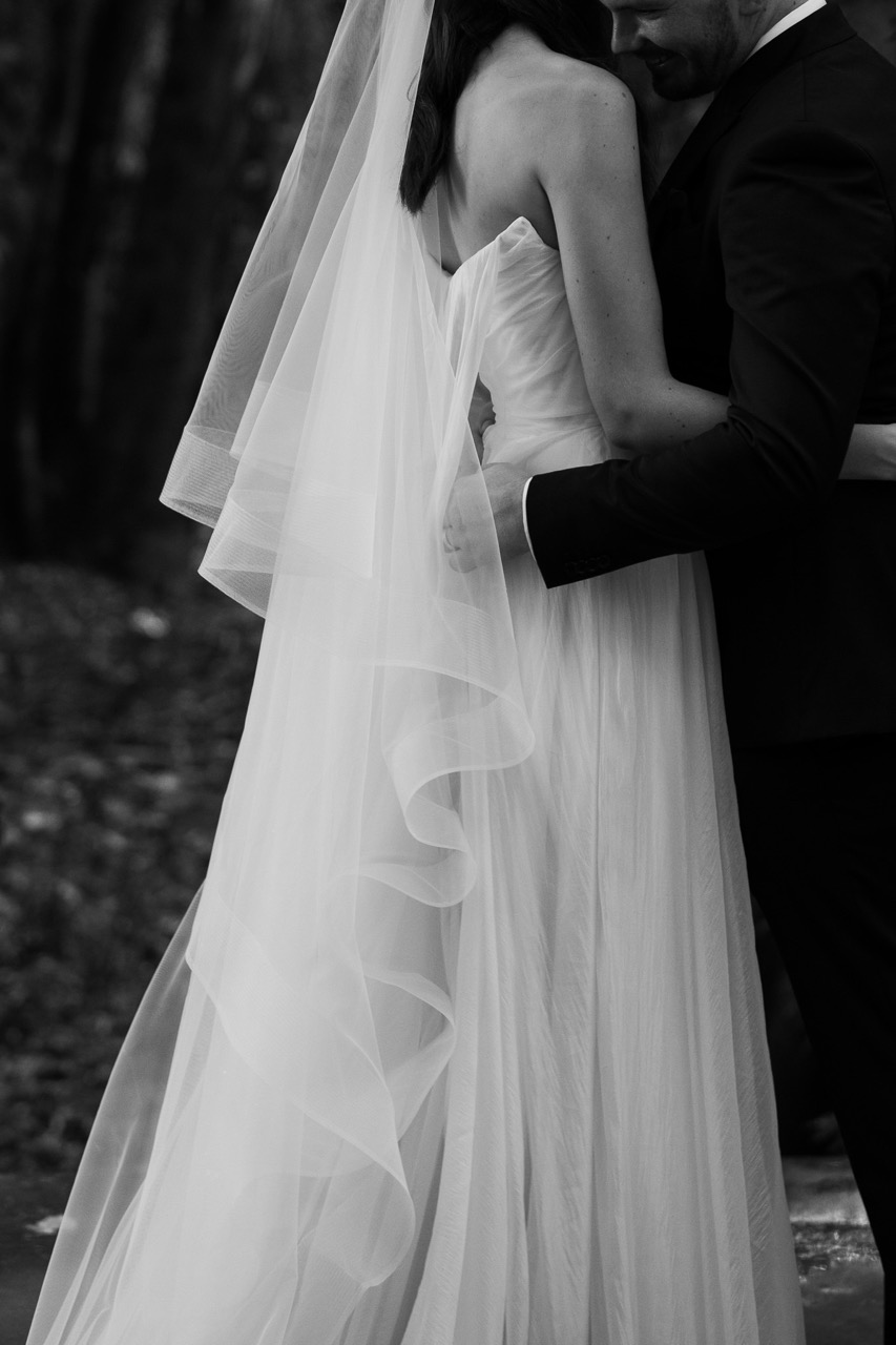 Wedding dress flowing